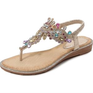 Embellished Gold Sandals